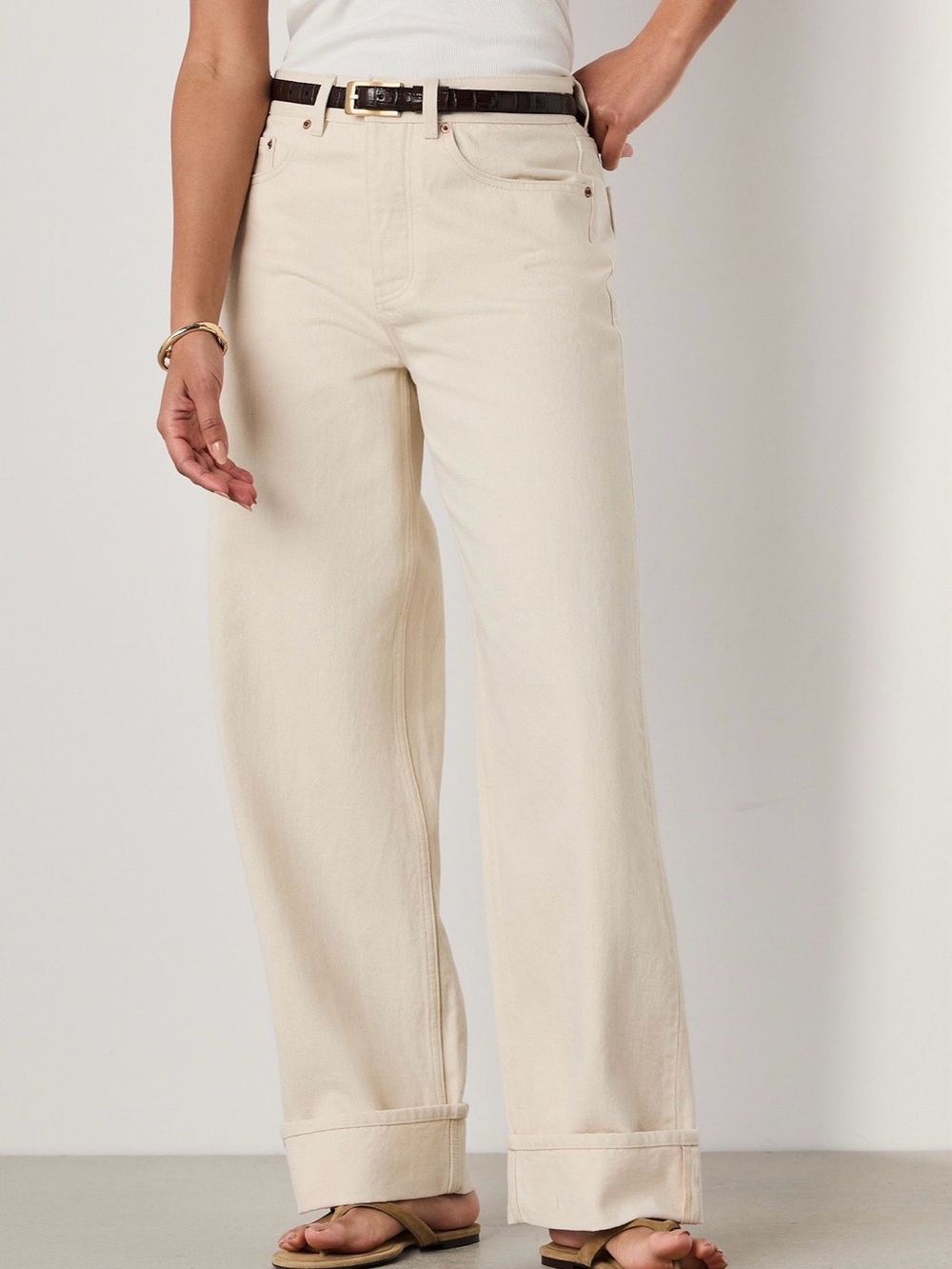 NEXT size 8 Cream Wide Leg, baggy jeans